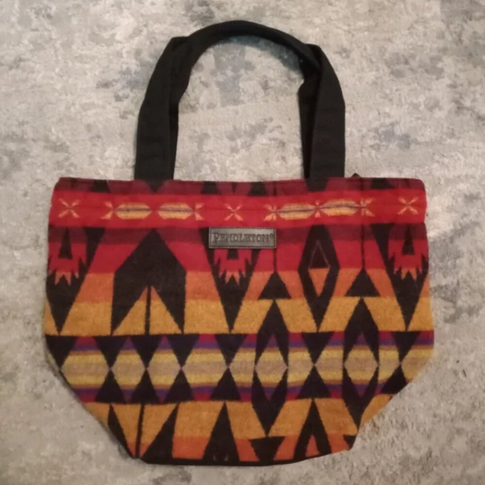 Pendleton "AZTEC" Genuine Wool Handbag Tote Lined Retired Shoulder Purse